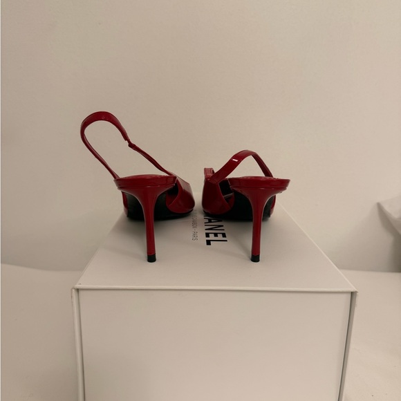 Mango Red Pointed Slingback Heels - Picture 5 of 6